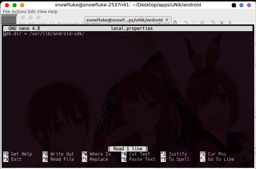 Membuat local properties untuk gradle