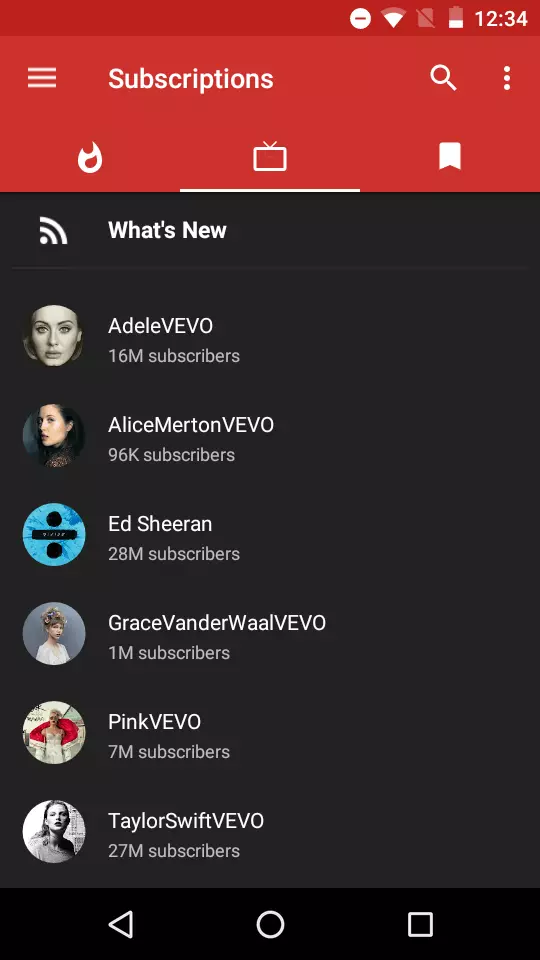 Subscriptions Screen NewPipe oleh NewPipe